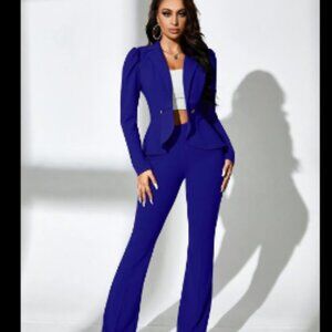 Long Sleeve Suit Jacket And Pants Set